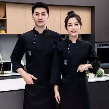 Общественное питание Кухня Кулинария Костюм Пиццайоло Униформа Повара Ресторана Куртки Повара Пекарни Кафе Официант Официантка Рабочая Одежда 4XL белый