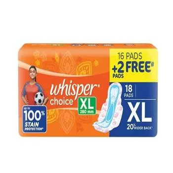 Обычные гигиенические прокладки Whisper Choice для женщин, обычные, салфетка Pack of 20 PCS
