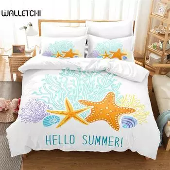 Ocean Bedding Set Duvet Cover Set 3d Bedding Digital Printing Bed Linen Queen Size Bedding Set Fashion Design EU single(135x200cm)