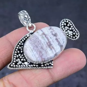 Ocean Jasper Gemstone Handmade 925 Sterling Silver Jewelry Pendant 1.69 K2F91