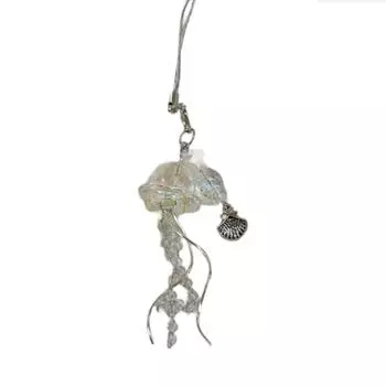 Ocean Theme Jellyfish Key Chain Star Sea Shell Jellyfish Phone Charm Schoolbag Lanyard