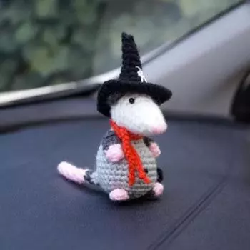 Очаровательное автомобильное зеркало заднего вида Possum, подвесное украшение со шнурком, легко повесить, очаровательный внешний вид, вязаный автомобильный кулон ручной работы Possum A
