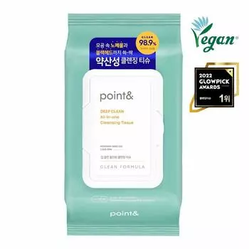Очищающая салфетка Point& Deep Clean «Все в одном», 80 листов