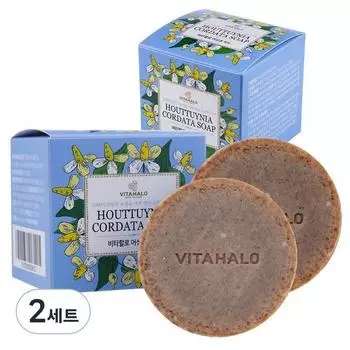 Очищающее мыло Vitahalo Houttuynia cordata 2 упаковки + мыльная сеточка, 2 набора