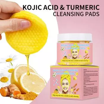 Очищающие диски для осветления кожи, очищающие диски Kojic помогают сбалансировать уровень жира и воды в коже, увлажняют, удаляют излишки кератина с кожи тела, 50 дисков по 10 мл One Size розовый