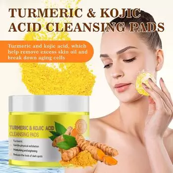 Очищающие диски Kojic Очищающие диски помогают сбалансировать жир и воду кожи, увлажняют, удаляют излишки кератина с кожи тела 50 шт. /20 мл One Size жёлтый