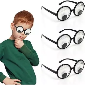 Очки Googly Eyes, забавные очки, игрушка для розыгрышей, новые трясущиеся гигантские очки для глаз, 3 пары очков 3 Pcs