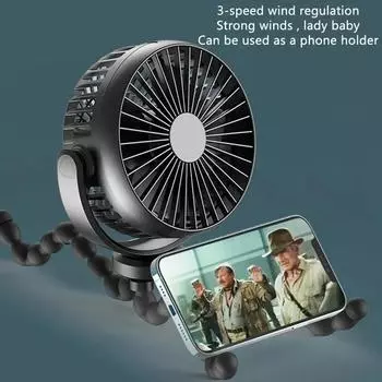 Octopus Mini Fan Multi-Function Folding Usb Desktop Outdoor Stroller Handheld Fan for Easy Portability розовый