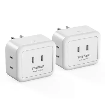 Octopus Outlet Power Tap Розетка TESSAN Octopus Wiring 3 порта переменного тока Lightning Guard Outlet 3 порта Multi Tap Зарядный кран Компактный набор из 2 шт.