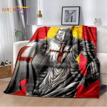 Одеяла Cavalier Knight Templar Crusaders, рыцарские доспехи, игровое одеяло, мягкое теплое декоративное одеяло для дивана-кровати, стула, вентилятора 30x40in