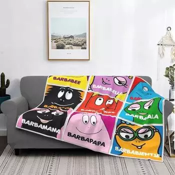 Одеяло Barbapapa, фланелевое летнее плед в стиле аниме, портативное супер мягкое одеяло для дома, путешествий, покрывала 75x100cm 30x40in