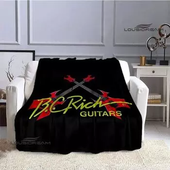 Одеяло BCrich с логотипом гитары, одеяло с фланцем, мягкое и удобное одеяло, теплое одеяло, одеяла для кровати, подарок на день рождения 125x150cm