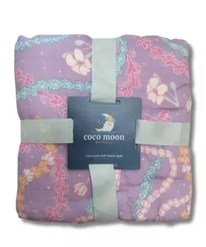 Одеяло Coco Moon Lei Pattern Flower Plant Hawaii, 8 слоев пеленок, мягкое на ощупь, как шелк [Одеяло-одеяло/Lei Day]