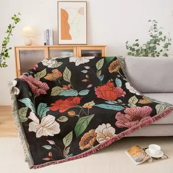 Одеяло для дивана American Country Floral - чехол для кемпинга и отдыха на открытом воздухе 130*180