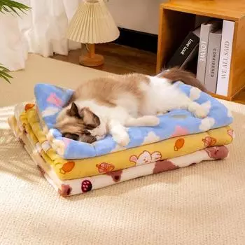 Одеяло для домашних животных, одеяло для кошек, утолщенный теплый коврик для кошек на осень и зиму, коврик для собак, одеяло для будки, спальный коврик для будки S