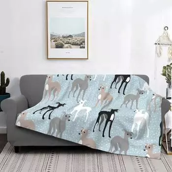 Одеяло для собаки борзая Уиппет Lurcher Galgo, фланелевое одеяло с героями мультфильмов на весну и осень, теплые пледы для кровати, дорожные постельные принадлежности, пледы 75x100cm 30x40in