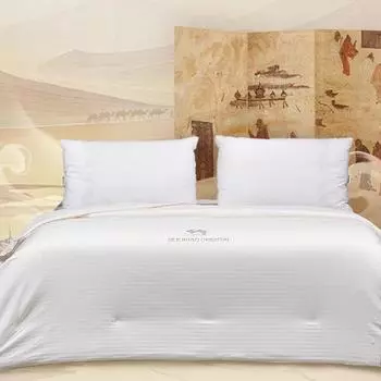Одеяло из шелка и хлопка Duo Xi Ai Satin Quilt — всесезонное белое одеяло с застежкой-молнией для отелей и гостевых домов класса люкс XXL (220*240 cm)