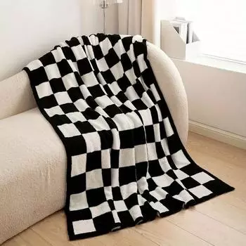 Одеяло из шерсти в шахматном порядке, очень мягкое и теплое, одеяло для кровати, дивана, китайское дорожное одеяло, декоративное одеяло для кемпинга на открытом воздухе 30x40in