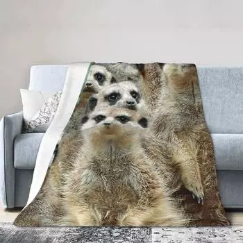 Одеяло Meerkat 012, мягкое теплое фланелевое одеяло для кровати, гостиной, пикника, путешествия, домашнего дивана 75x100cm 30x40in