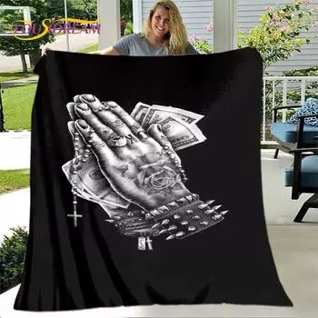 Одеяло с 3D рисунком долларовых денег, фланелевое одеяло, детское теплое одеяло для дома, гостиной, спальни, кровати, дивана, пикника 75x100cm (30x40inch)