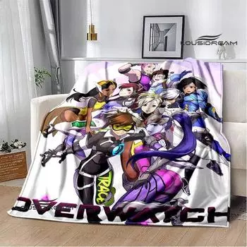 Одеяло с принтом Game Overwatch, теплое одеяло с фланцем, одеяло для пикника, мягкое и удобное одеяло cubre cama, подарок на день рождения 75x100cm