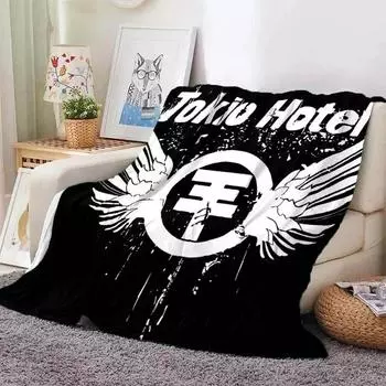 Одеяло с принтом группы Tokio Hotel в стиле ретро, теплое одеяло, фланелевое мягкое и удобное одеяло, постельное белье для путешествий, подарок на день рождения 30x40in