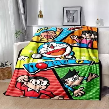 Одеяло с рисунком D-Doraemon, теплое одеяло, подходящее для домашнего офиса, гостиной, дивана, многофункциональное одеяло, подарок 30*40in