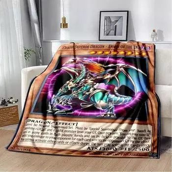 Одеяло с рисунком Yu Gi Oh, голубые глаза, белый дракон, мягкое плюшевое одеяло с рисунком аниме, покрывало для спальни, домашний декор 30x40in