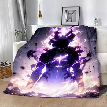Одеяло Solo Leveling Printed, одеяла для пикника, теплое одеяло, мягкое и удобное одеяло для дома, путешествий, подарка на день рождения 76x102cm(30x40in)