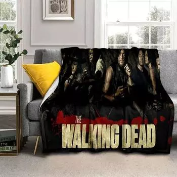 Одеяло TWD с 3D фильмом ужасов «Ходячие мертвецы», мягкое одеяло для дома, спальни, кровати, дивана, пикника, путешествия, офиса, одеяло, детское одеяло 30x40in