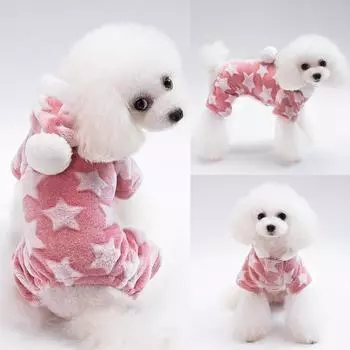 Одежда для домашних животных для маленьких собак ropa para perro зимнее пальто для кошек флисовая одежда для собак комбинезон с капюшоном милая одежда для быков S зелёный