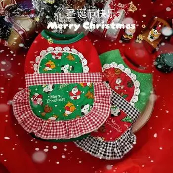 Одежда для домашних животных, плюшевая одежда для собак и кошек, осенне-зимнее плюшевое пальто, новогодний рождественский жилет, одежда для плюшевых мишек, одежда для собак маленьких собак XS