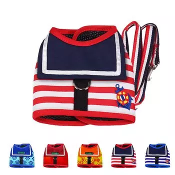 Одежда для собак Sailor Small to Medium Marine Mesh с двойной окантовкой HAG-r Harness, униформа, стильная, для собак, милая, жилет, поводок, (XS, Красный)