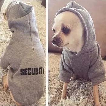 Одежда для собак Security, классические толстовки с капюшоном для домашних животных, одежда для маленьких собак, осеннее пальто, куртка для щенков йорков, чихуахуа, одежда XS
