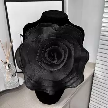 Одежда, платье, украшение на шею, 3D цветок, корсаж, брошь, аксессуары, аппликация для шитья Black-With pin
