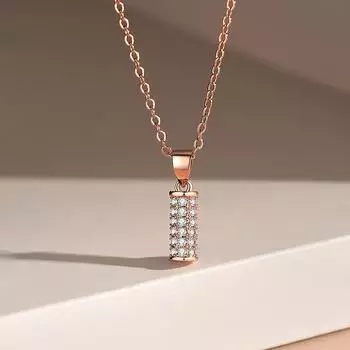 Одно слово палка ожерелье женская легкая роскошная мода циркон геометрическая цилиндрическая ключичная цепочка