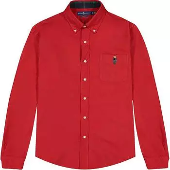 Однобортная рубашка с длинным рукавом и вышитым логотипом Polo Ralph Lauren, мужские рубашки 710765174-002 S