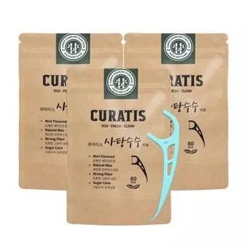 Одноразовая зубная нить Curatis Sugar Cane (мятный) -240р, 80 шт, 3 шт