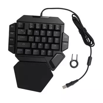 Одноручная механическая игровая клавиатура RGB с 35 клавишами и синей подсветкой RGB-переключатель, мини-игровая клавиатура с
