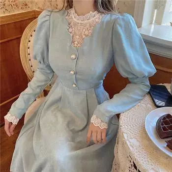 Однотонное элегантное платье, женское зимнее лоскутное кружевное вечернее платье миди, женское 2023