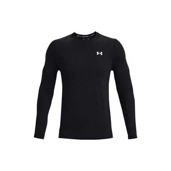 Однотонный пуловер с круглым вырезом Under Armour, спортивная быстросохнущая компрессионная футболка с длинными рукавами, мужские топы, черные 1359873-001 XXL