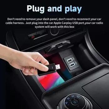 OEM оригинальный 2в1 CarPlay Android Auto беспроводной адаптер проводной поворотный беспроводной CarPlay Mini Box Bluetooth WiFi быстрое подключение чёрный