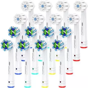 Ofashu Сменная щетка, совместимая с Oral Compatible Brush для Electric Cross Multi, содержит 2 16 EB50 EB60 Brush, Brown, B, Зубная щетка, Действие, Действие,