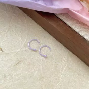 off for the Second Piece] Non-Fading Non-Allergic Biological Porcelain Pierced-Ear-Caring Ear Studs Female Medical Grade Sleep No Need to Take off [Ear hole is not allergic] Lavender c Circle