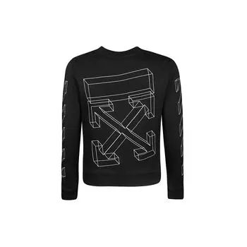 Off-White 3D Line Толстовка с круглым вырезом Черные мужские топы OMBA025E181920021001 XXS