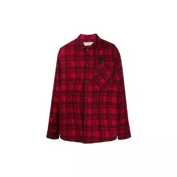 Off-White Фланелевая рубашка в клетку Красные мужские топы OMGA098S20H480202000 M