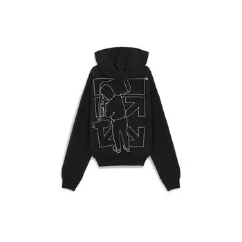 Off-White FW20 Workers Logo Arrow Толстовка с длинным рукавом Мужской свитер Черный OMBB037E20FLE0051001 XS