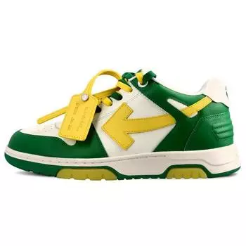 OFF-WHITE Out Of Office OOO Low Tops Green Yellow Мужские кроссовки OMIA189S23LEA0045518 40