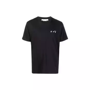 Off-White OW Logo Slim с коротким рукавом футболка черного/белого цвета мужские топы OMAA027C99JER0131001 S