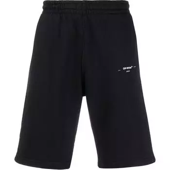 Off-White Повседневные шорты с логотипом, мужские брюки, черные OMCI006R20D250171001 S